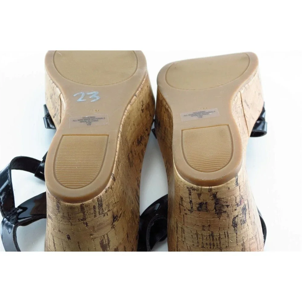 GUESS‎ Size 7.5 M Black Gladiator Synthetic Women Sandal Shoes